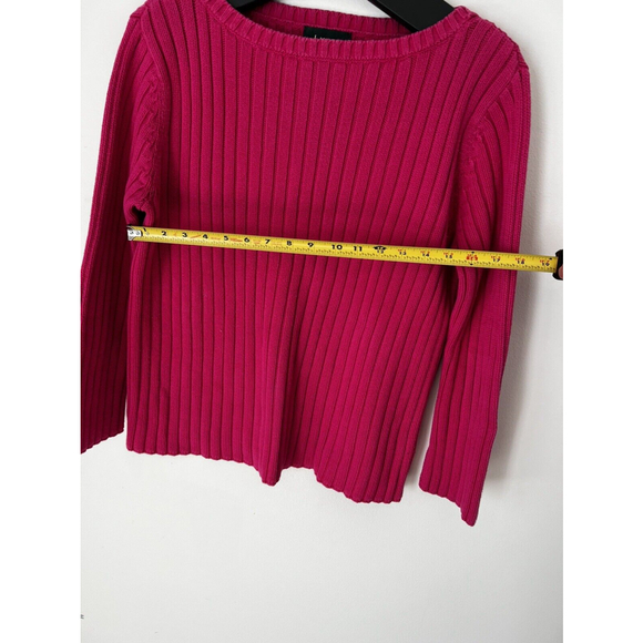 Lauren Ralph Lauren Womens SZ L Heavy Ribbed Knit Mock Neck Sweater Pink - Picture 3 of 7